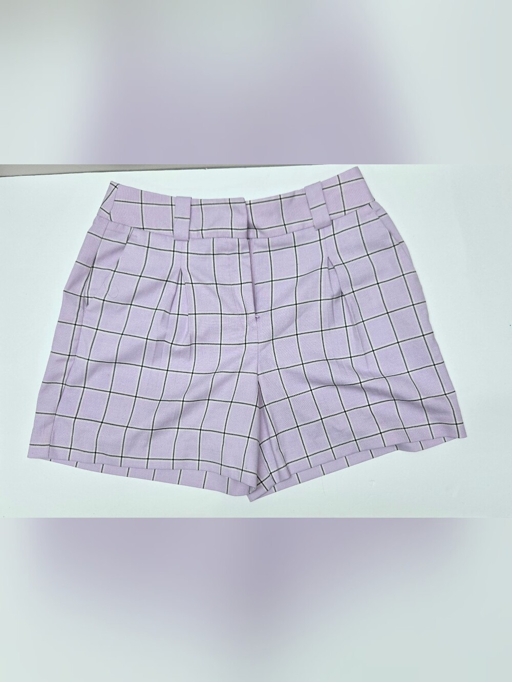Worthington Lilac Windowpane Pleated Shorts